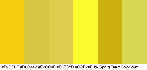 #F9CE0E #D6C442 #E2CC4F #F8FC2D #CCB20E #D8D654 Colors