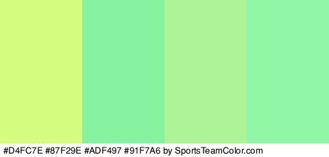 #D4FC7E #87F29E #ADF497 #91F7A6 Colors