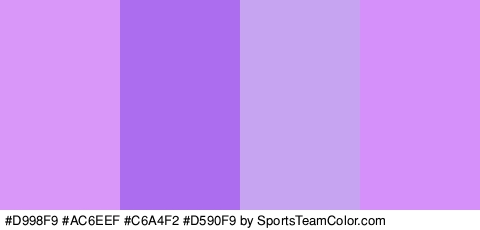 #D998F9 #AC6EEF #C6A4F2 #D590F9 Colors