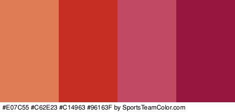 #E07C55 #C62E23 #C14963 #96163F Colors