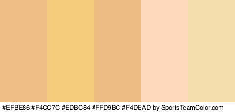 #EFBE86 #F4CC7C #EDBC84 #FFD9BC #F4DEAD Colors