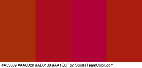 #A53009 #AA0D20 #AD0138 #AA1E0F Colors