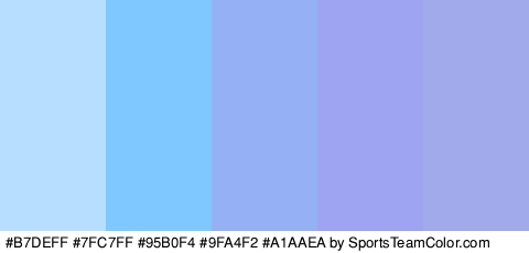 #B7DEFF #7FC7FF #95B0F4 #9FA4F2 #A1AAEA Colors