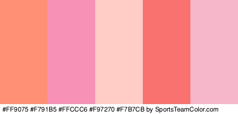 #FF9075 #F791B5 #FFCCC6 #F97270 #F7B7CB Colors