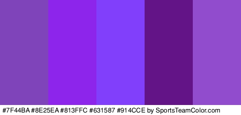 #7F44BA #8E25EA #813FFC #631587 #914CCE Colors