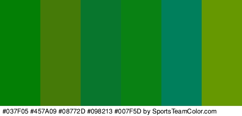 #037F05 #457A09 #08772D #098213 #007F5D #669901 Colors