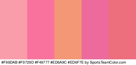 #F99DAB #F9729D #F49777 #ED6A9C #ED6F7E Colors