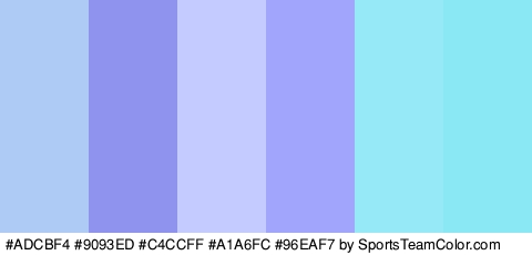 #ADCBF4 #9093ED #C4CCFF #A1A6FC #96EAF7 #89E8F4 Colors