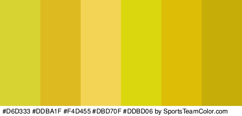 #D6D333 #DDBA1F #F4D455 #DBD70F #DDBD06 #C6AD07 Colors