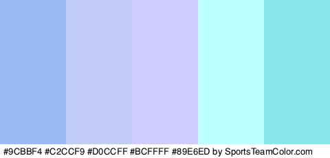 #9CBBF4 #C2CCF9 #D0CCFF #BCFFFF #89E6ED Colors