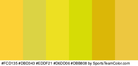 #FCD135 #DBD343 #EDDF21 #D6DD06 #DBB808 #EDC740 Colors