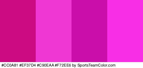 #CC0A81 #EF37D4 #C90EAA #F72EE6 Colors