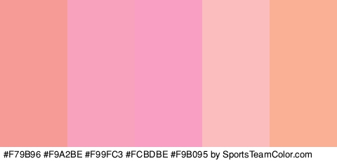 #F79B96 #F9A2BE #F99FC3 #FCBDBE #F9B095 Colors