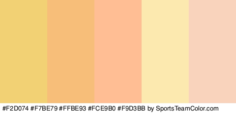 #F2D074 #F7BE79 #FFBE93 #FCE9B0 #F9D3BB Colors