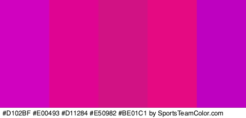 #D102BF #E00493 #D11284 #E50982 #BE01C1 Colors