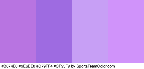 #B874E0 #9E6BE0 #C79FF4 #CF93F9 Colors