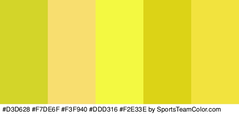 #D3D628 #F7DE6F #F3F940 #DDD316 #F2E33E Colors