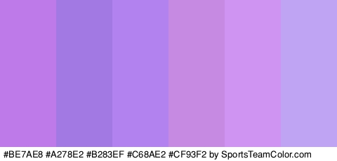 #BE7AE8 #A278E2 #B283EF #C68AE2 #CF93F2 #C0A4F4 Colors