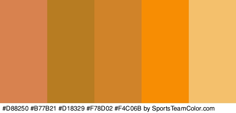 #D88250 #B77B21 #D18329 #F78D02 #F4C06B Colors