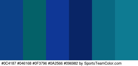 #0C4187 #046168 #0F3796 #0A2566 #096982 #0E7B93 Colors