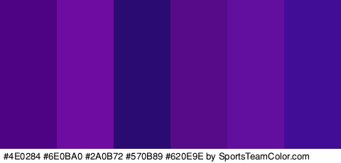 #4E0284 #6E0BA0 #2A0B72 #570B89 #620E9E #420D96 Colors