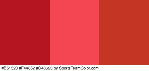 #B51520 #F44652 #C43623 Colors