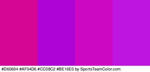 #D60694 #AF04D6 #CC08C2 #BE16E0 Colors