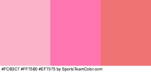 #FCB3C7 #FF75B0 #EF7375 Colors