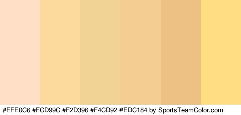 #FFE0C6 #FCD99C #F2D396 #F4CD92 #EDC184 #FFDD82 Colors