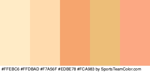 #FFEBC6 #FFDBAD #F7A56F #EDBE78 #FCA983 Colors