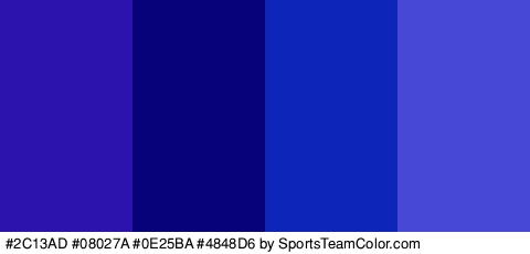 #2C13AD #08027A #0E25BA #4848D6 Colors