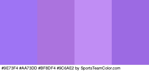 #9E73F4 #AA73DD #BF8DF4 #9C6AE2 Colors