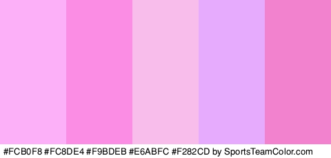 #FCB0F8 #FC8DE4 #F9BDEB #E6ABFC #F282CD Colors