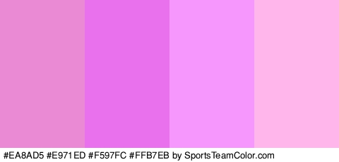 #EA8AD5 #E971ED #F597FC #FFB7EB Colors