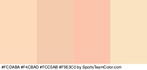 #FCDABA #F4CBAD #FCC5AB #F9E3C0 Colors