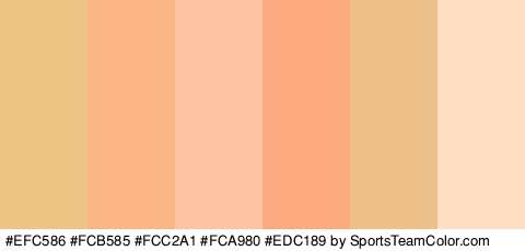 #EFC586 #FCB585 #FCC2A1 #FCA980 #EDC189 #FFDEC4 Colors