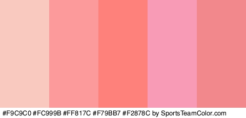 #F9C9C0 #FC999B #FF817C #F79BB7 #F2878C Colors