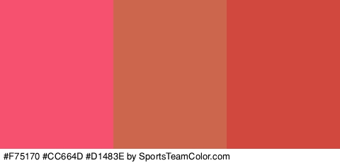 #F75170 #CC664D #D1483E Colors