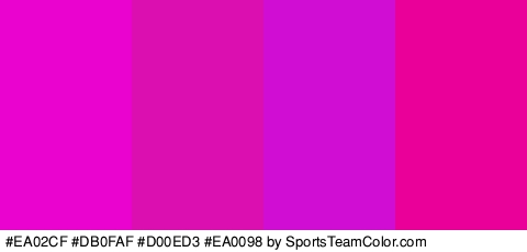 #EA02CF #DB0FAF #D00ED3 #EA0098 Colors