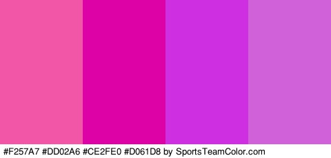 #F257A7 #DD02A6 #CE2FE0 #D061D8 Colors