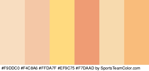 #F9DDC0 #F4C8A6 #FFDA7F #EF9C75 #F7DAAD #F9BC7A Colors