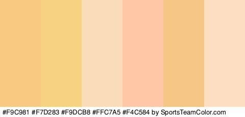 #F9C981 #F7D283 #F9DCB8 #FFC7A5 #F4C584 #FCDFC2 Colors