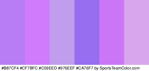 #B87CF4 #CF7BFC #C09EED #976EEF #CA76F7 #D7A6ED Colors