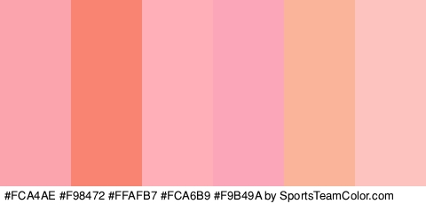 #FCA4AE #F98472 #FFAFB7 #FCA6B9 #F9B49A #FCC3BF Colors