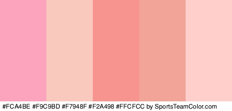 #FCA4BE #F9C9BD #F7948F #F2A498 #FFCFCC Colors