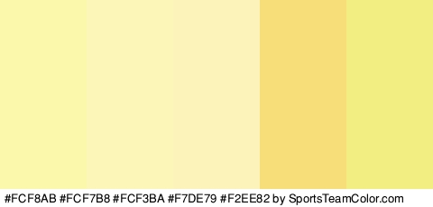 #FCF8AB #FCF7B8 #FCF3BA #F7DE79 #F2EE82 Colors