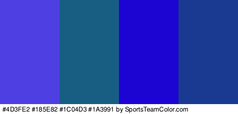 #4D3FE2 #185E82 #1C04D3 #1A3991 Colors