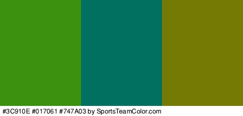 #3C910E #017061 #747A03 Colors