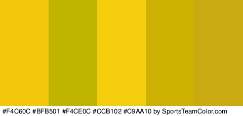 #F4C60C #BFB501 #F4CE0C #CCB102 #C9AA10 Colors