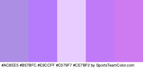 #AC8EE5 #B57BFC #E9CCFF #C079F7 #CE7BF2 Colors